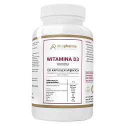 Witamina D3 10000IU Forte Alto Pharma - Wspomaga mocne kości i odporność - 120 kapsułek