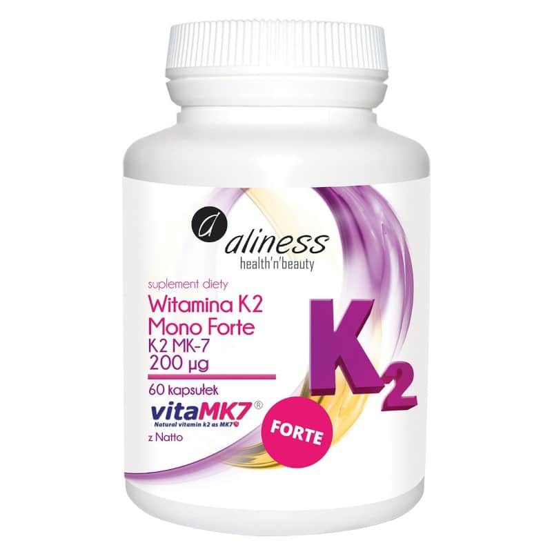 Witamina K2 Mono Forte MK-7 200 µg z Natto Aliness - 60 kapsułek
