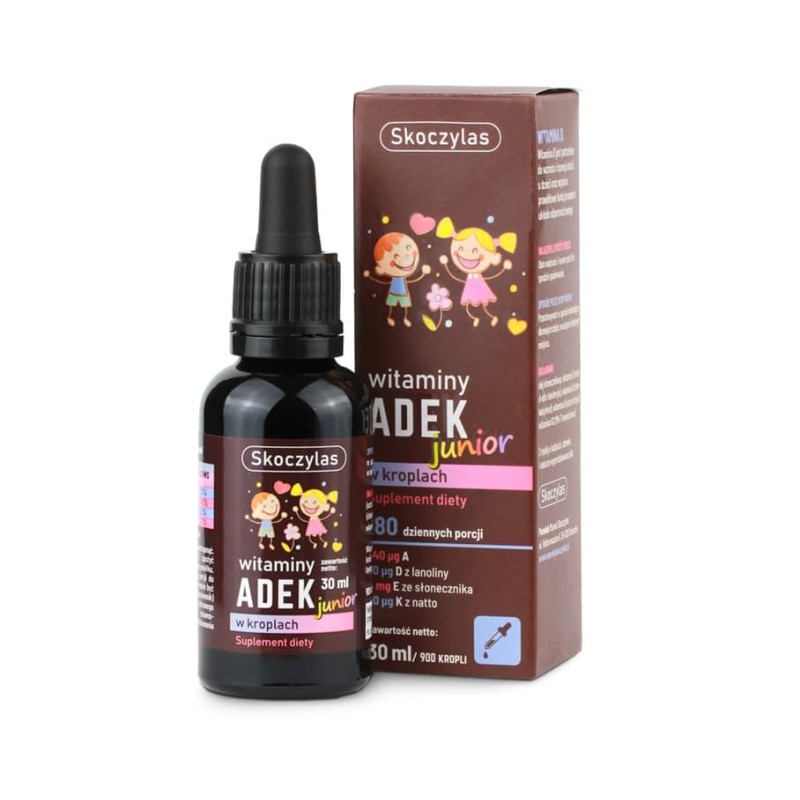 Witamina ADEK Junior Skoczylas - Witaminy dla dzieci w kroplach - 30 ml