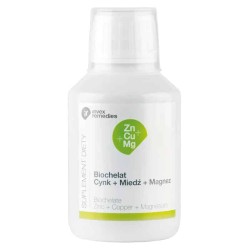 Biochelat Zn-Cu-Mg Uzupełnia niedobory cynku, miedzi i magnezu Invex Remedies - 150 ml