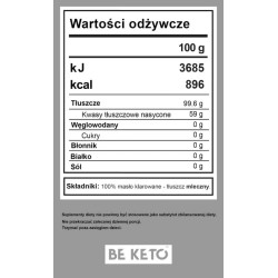 Masło klarowane Ghee BeKeto - Bogate w witaminy A, D, E i K - 240 g