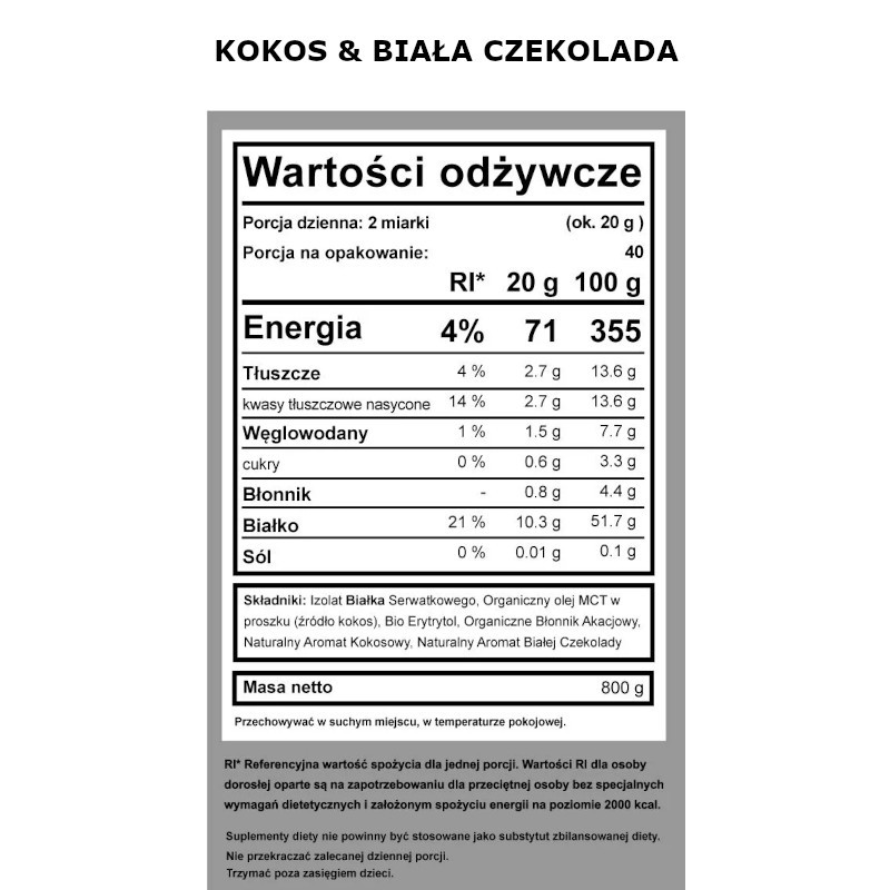 Keto Izolat Białka z olejem MCT BeKeto 800 g - 3 pyszne smaki