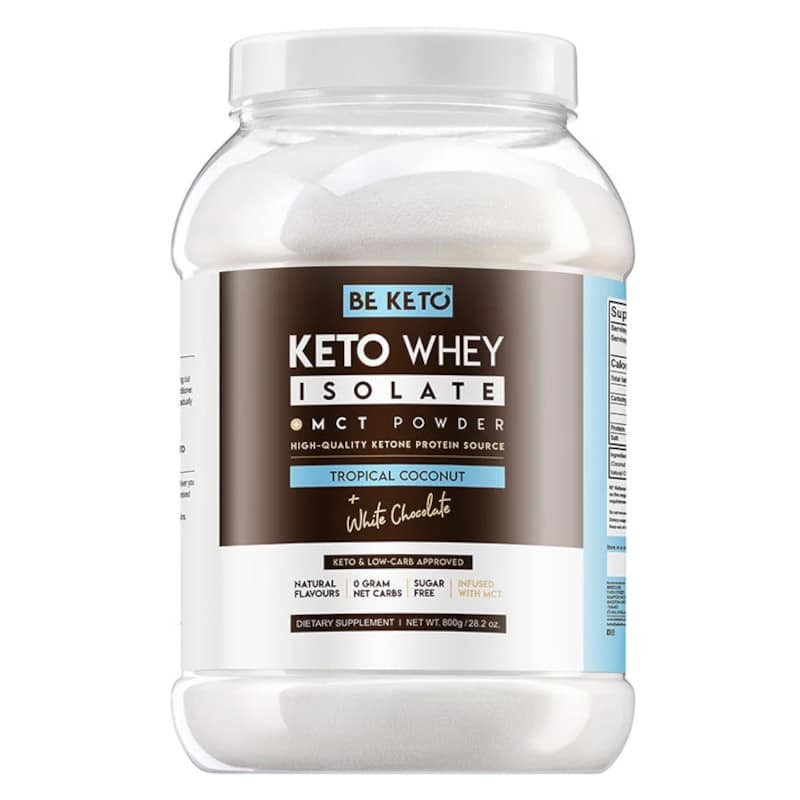 Keto Izolat Białka z olejem MCT BeKeto 800 g - 3 pyszne smaki