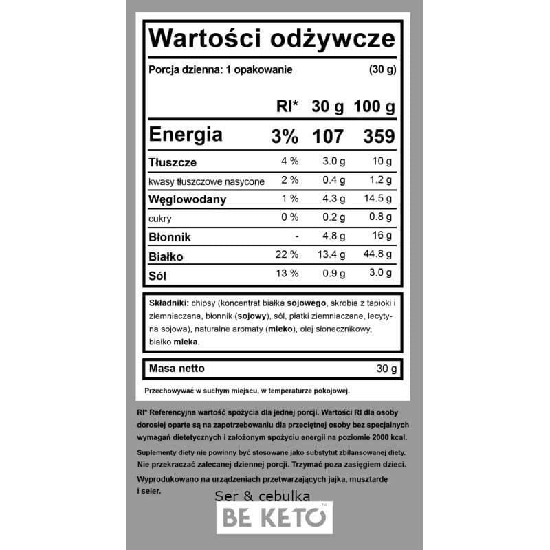 Keto Chipsy BeKeto - Ser cebulka, Czerwona papryka oraz Orientalne pikantne - 30 g