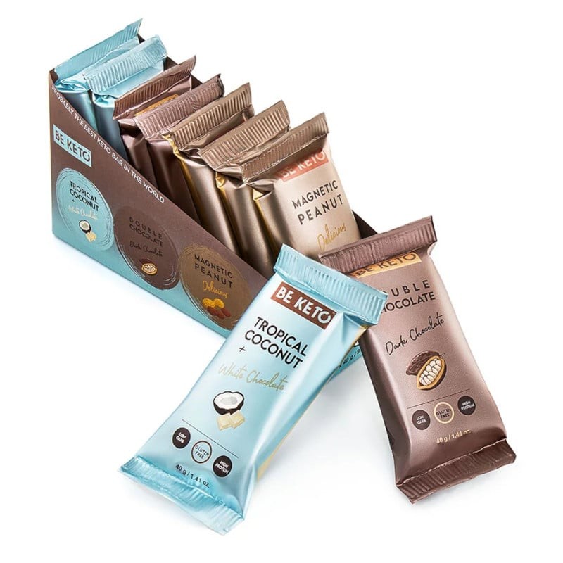 Zestaw Keto Batonów Mix smaków BeKeto – Idealny na szybką energiczną przekąskę – 9 x 40 g