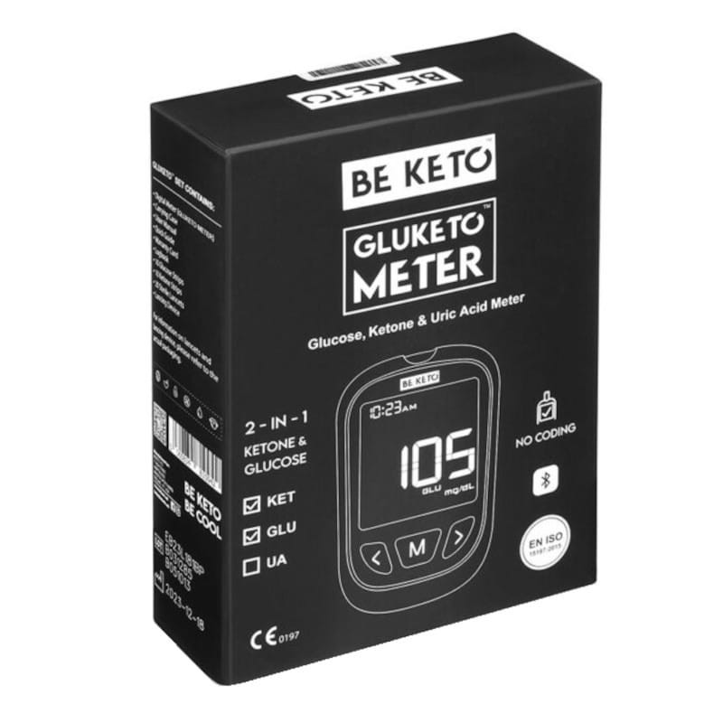 GluKeto Meter Glukometr &amp; Ketometr BeKeto - Precyzyjny pomiar poziomu ketonów i glukozy we krwi