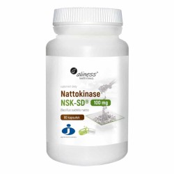 Nattokinase NSK-SD 100 mg Aliness - Sfermentowany ekstrakt z soi - 60 kapsułek