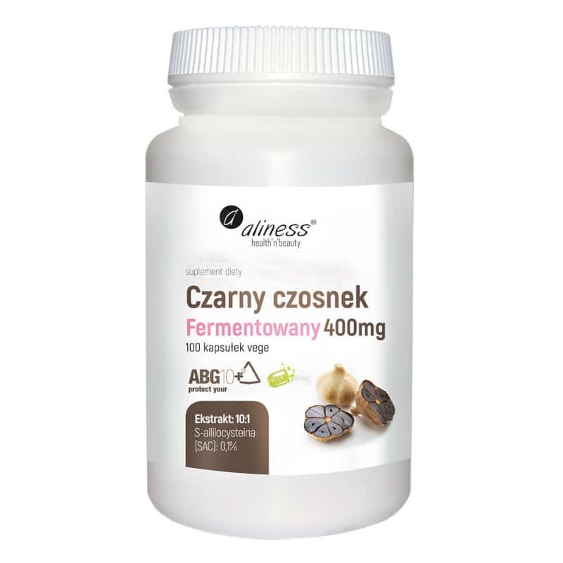 Czarny czosnek fermentowany ABG10+ 400 mg Aliness - 100 kapsułek