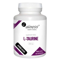 L-TAURINE 800 mg Aliness - Wsparcie mózgu, serca i mięśni - 100 kapsułek