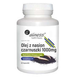 Olej z nasion czarnuszki 2% 1000 mg Aliness - Reguluje poziom glukozy we krwi - 60 kapsułek