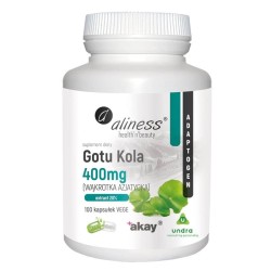 Gotu Kola 400 mg Aliness - Wąkrotka Azjatycka wspiera zdrowie psychiczne - 100 kapsułek