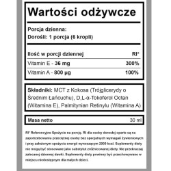 Witamina A+E z olejem MCT w kroplach BeKeto - 30 ml