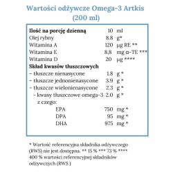 Norsan Omega-3 ARKTIS Tran z naturalnym olejem z dorsza arktycznego 2000 mg - 200 ml