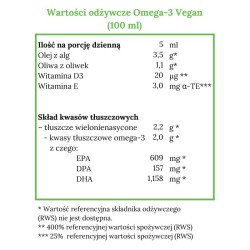Norsan Omega-3 VEGAN Roślinny olej z alg morskich 2000 mg - 100 ml