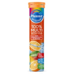 Plusssz MULTIWITAMINA 100% Polski Lek Z sokiem owocowym 3 smaki - 20 tabletek musujących