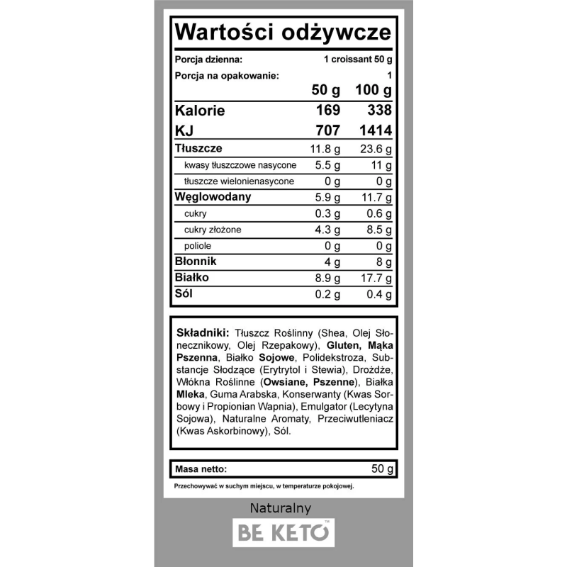 Croissant BeKeto - Bogaty w białko i błonnik - Różne smaki