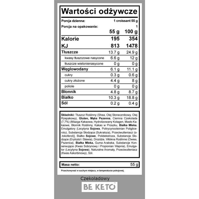 Croissant BeKeto - Bogaty w białko i błonnik - Różne smaki