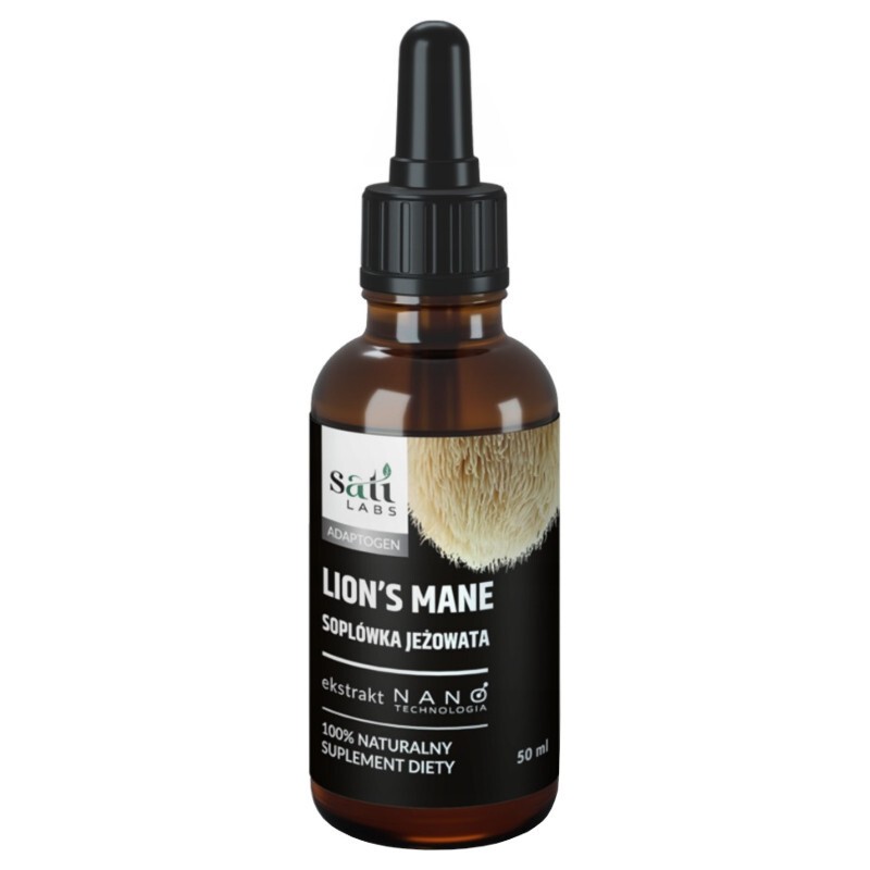 Nano Lion’s mane (Soplówka jeżowata, Hericium) SATI Labs - Wspomaga układ nerwowy - 50 ml