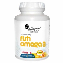 Fish Omega 3 FORTE Olej rybi z sardeli europejskiej EPA 500 mg / DHA 250 mg Aliness - 90 kapsułek