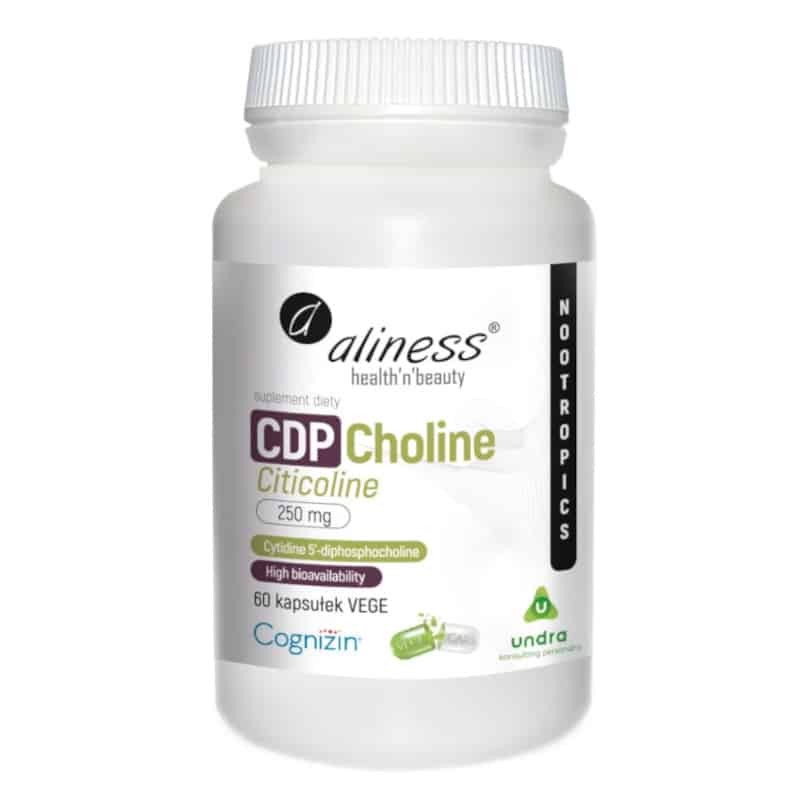 CDP Choline Citicoline 250 mg Aliness - Poprawia funkcję mózgu - 60 kapsułek