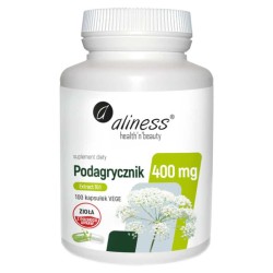 Podagrycznik ekstrakt 10:1 400mg Aliness - Poprawia funkcjonowanie wątroby, nerek i przewodu pokarmowego - 100 kapsułek