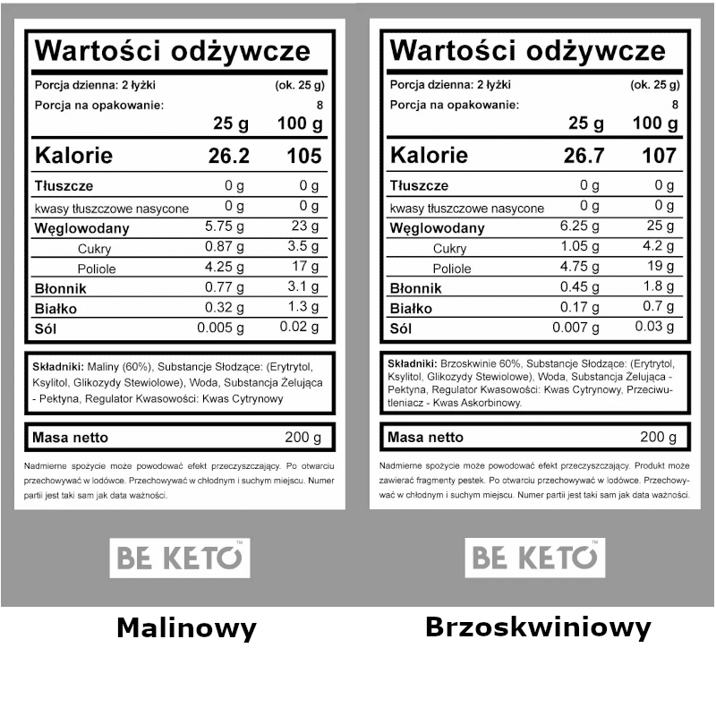 Keto Dżemy od Beketo - Smak bez Kompromisów i Minimalna Ilość Węglowodanów - 200 g
