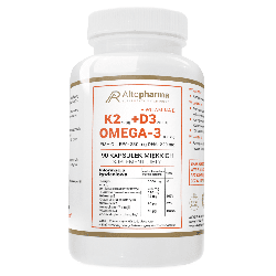 Witamina K2 + D3 2000IU Vit E + Omega-3 Alto Pharma - Wsparcie dla organizmu - 90 kapsułek