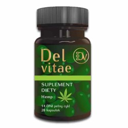 Del Vitae Hemp - Kwas humusowy z wyciągiem z konopi (CBD) - 28 kapsułek