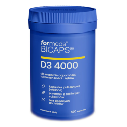 D3 Witamina 4000 IU Formeds Bicaps - Dla wsparcia odporności, zdrowych kości i zębów - 120 kapsułek