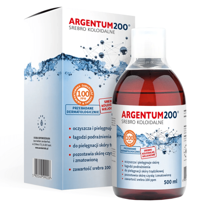 Srebro Koloidalne 100 ppm Argentum 200 Aura Herbals - 500 ml