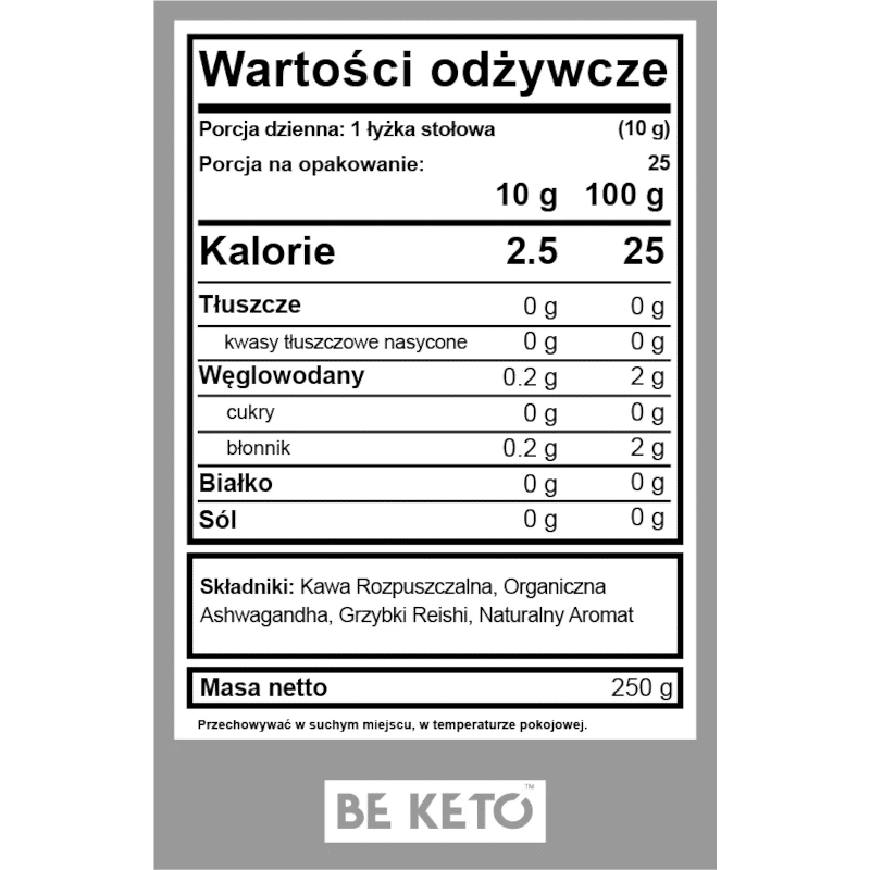 Kawa Rozpuszczalna Chillout Beketo - Reishi &amp; Ashwagandha – Francuska Wanilia 250g