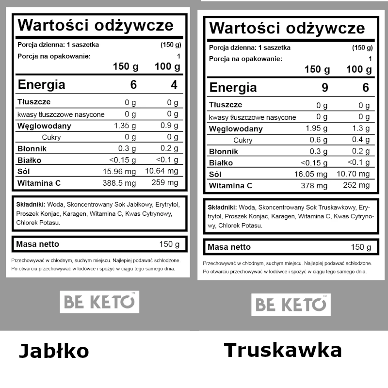 Galaretka Dietetyczna Konjac BeKeto - W czterech różnych smakach - 150 g