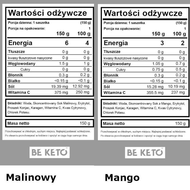 Galaretka Dietetyczna Konjac BeKeto - W czterech różnych smakach - 150 g
