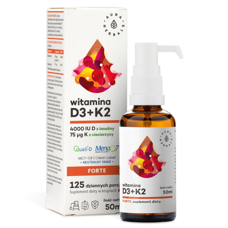 Witamina D3 K2 MCT Aura Herbals - Panda