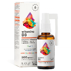 Witamina D3 dla dzieci na bazie oleju MCT z kokosa Aura Herbals - 50 ml areozol