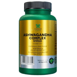 ASHWAGANDHA COMPLEX  Lanco - Wzmocniona o Magnez, B6 i Tryptofan - 60 kapsułek