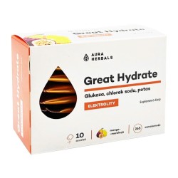 Elektrolity Great Hydrate Aura Herbals - Wsparcie w nawodnieniu i regeneracji - 10 saszetek