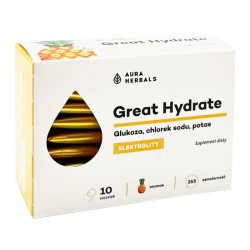 Elektrolity Great Hydrate Aura Herbals - Wsparcie w nawodnieniu i regeneracji - 10 saszetek