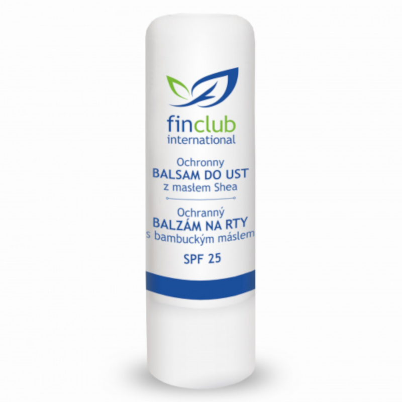 Balsam do ust z masłem Shea Finclub - Wzbogacona witamina A + E