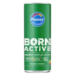 Plusssz BORN ACTIVE Energy Complex Drink Polski Lek - 250 ml o smaku mango-marakuja
