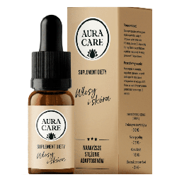 Włosy i skóra AURA CARE - Moc naturalnych składników dla pięknych włosów i zdrowej skóry - 15ml, około 300 kropli