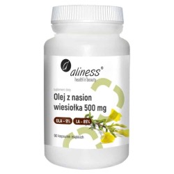Olej z nasion wiesiołka 500 mg Aliness - Wspomaga cholesterol - 90 kapsułek miękkich