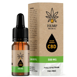 Olejek konopny  5% Hemp Medical - Ekstrakt z konopi włóknistych 100% naturalne - 500 mg