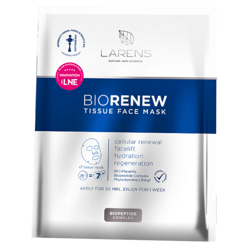 BIO Renew Tissue Face Mask LARENS WellU - Ujędrniająco-regenerująca maska w płacie - 1 sztuka 