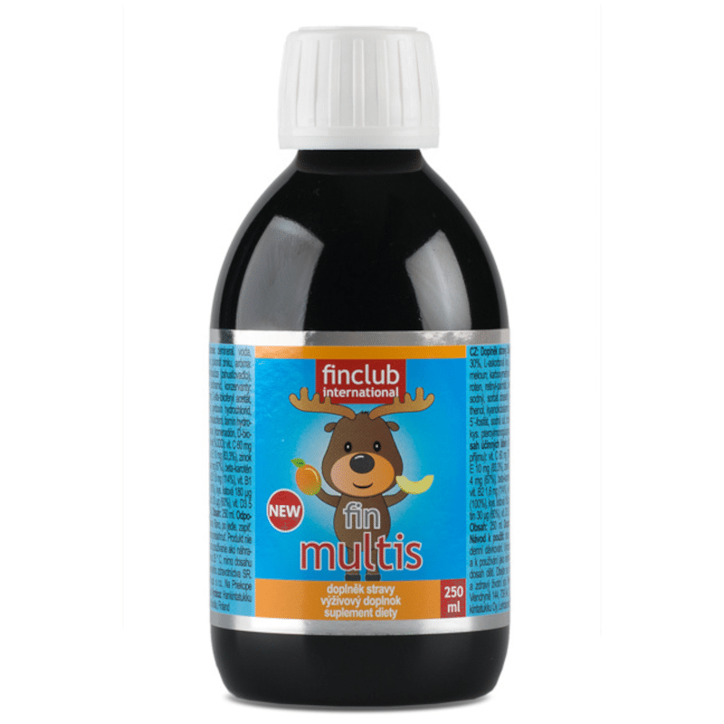 Multis Finclub - Syrop pełen witamin dla dzieci - 250 ml o smaku melon i mango