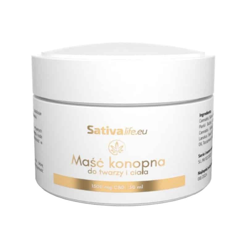 Maść Konopna 1500 mg CBD Sativa Life - Do twarzy i ciała - 50ml, 150ml