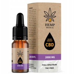 Olejek konopny 20 % Hemp Medical - Olej z konopi włóknistych - 2000 mg