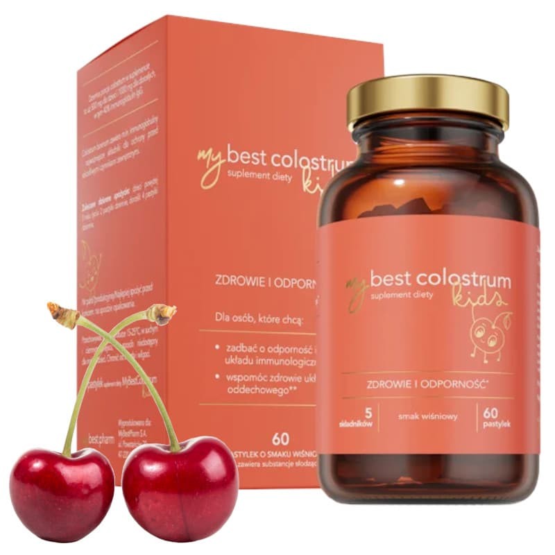 MyBestColostrum Kids MyBestPharm - Wsparcie odporności dla dzieci - 60 pastylek do ssania