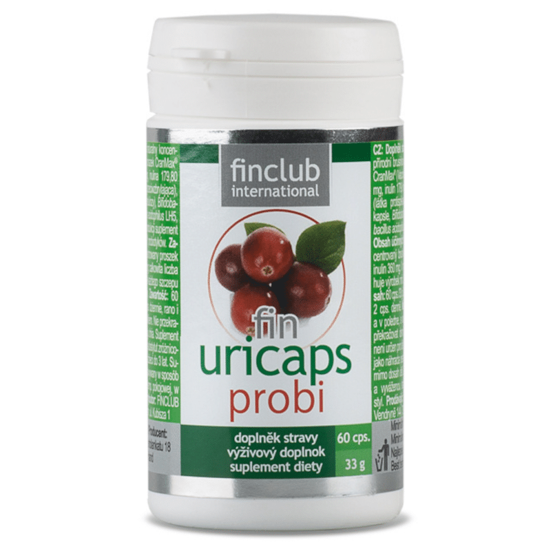 Uricaps probi Finclub - Ekstrakt z żurawiny, inulina, probiotyki - 60 kapsułek