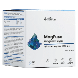MagFuse Magnez z cynkiem Aura Herbals - wsparcie dla zdrowia i energii - 30 saszetek